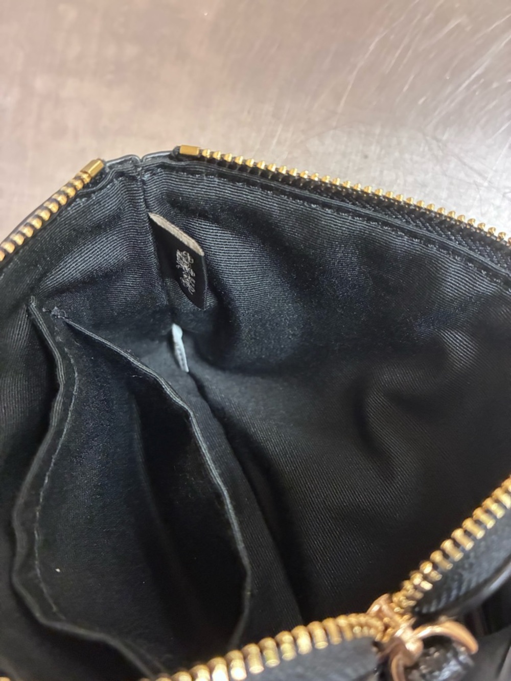 Coach Corner Zip Wristlet Black Leather with Gold Hardware - Picture 6 of 12